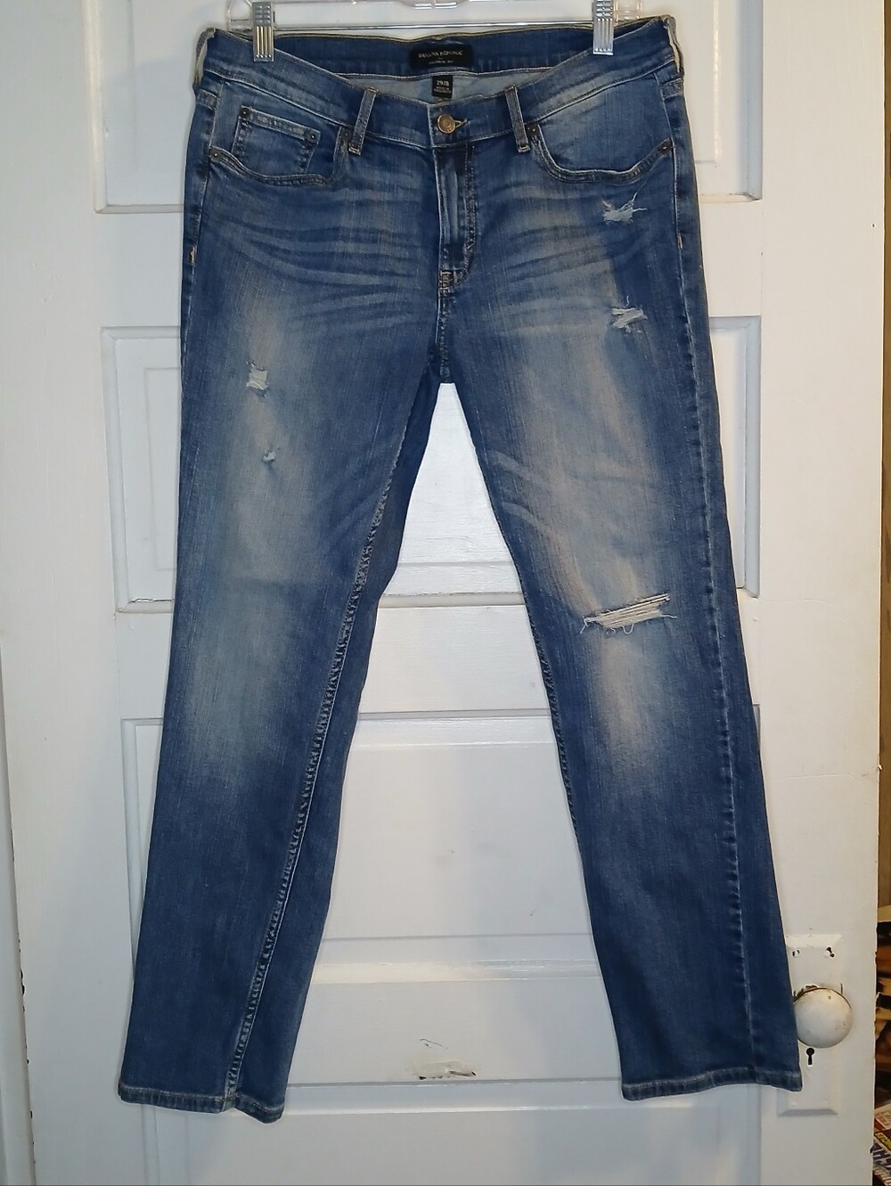 Banana Republic Girlfriend Jeans Womens 29/8 Distressed Medium Wash Stretch